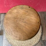 Adjustable industrial stool in metal & wood