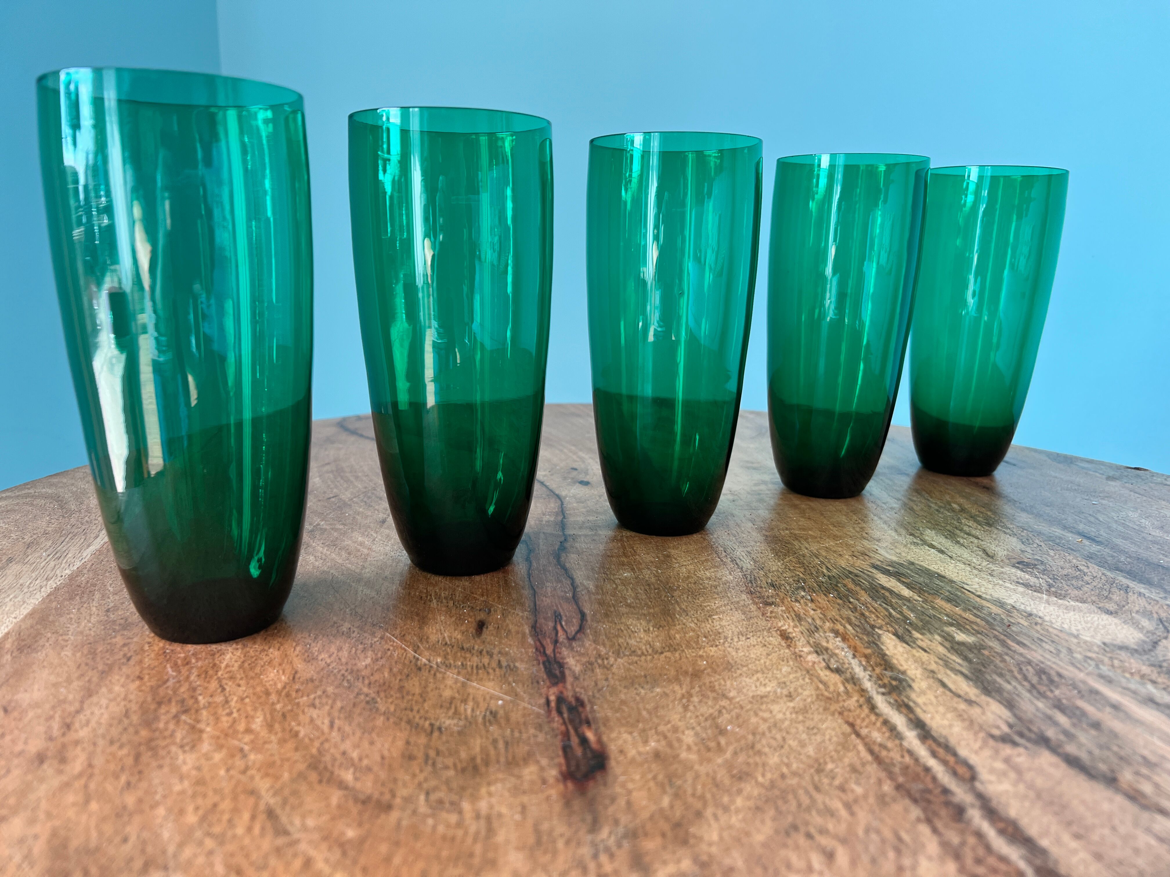Vintage liquor and lemonade glasses, mid century modern from 1960s for apartment decoration / tablew