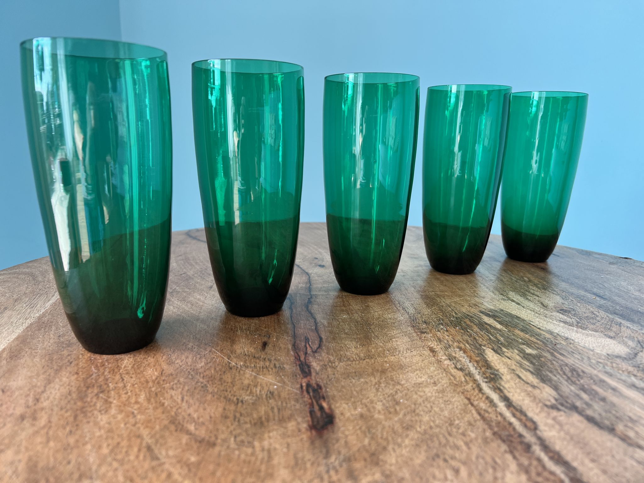 Vintage liquor and lemonade glasses, mid century modern from 1960s for apartment decoration / tablew