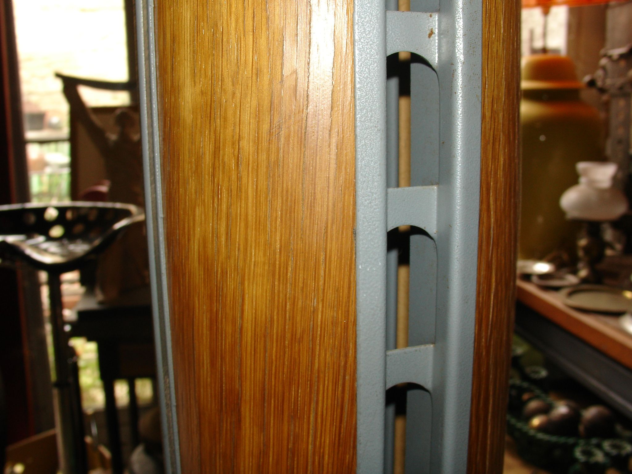 PHILIPS floor lamp, wood and grey painted steel, circa 1970