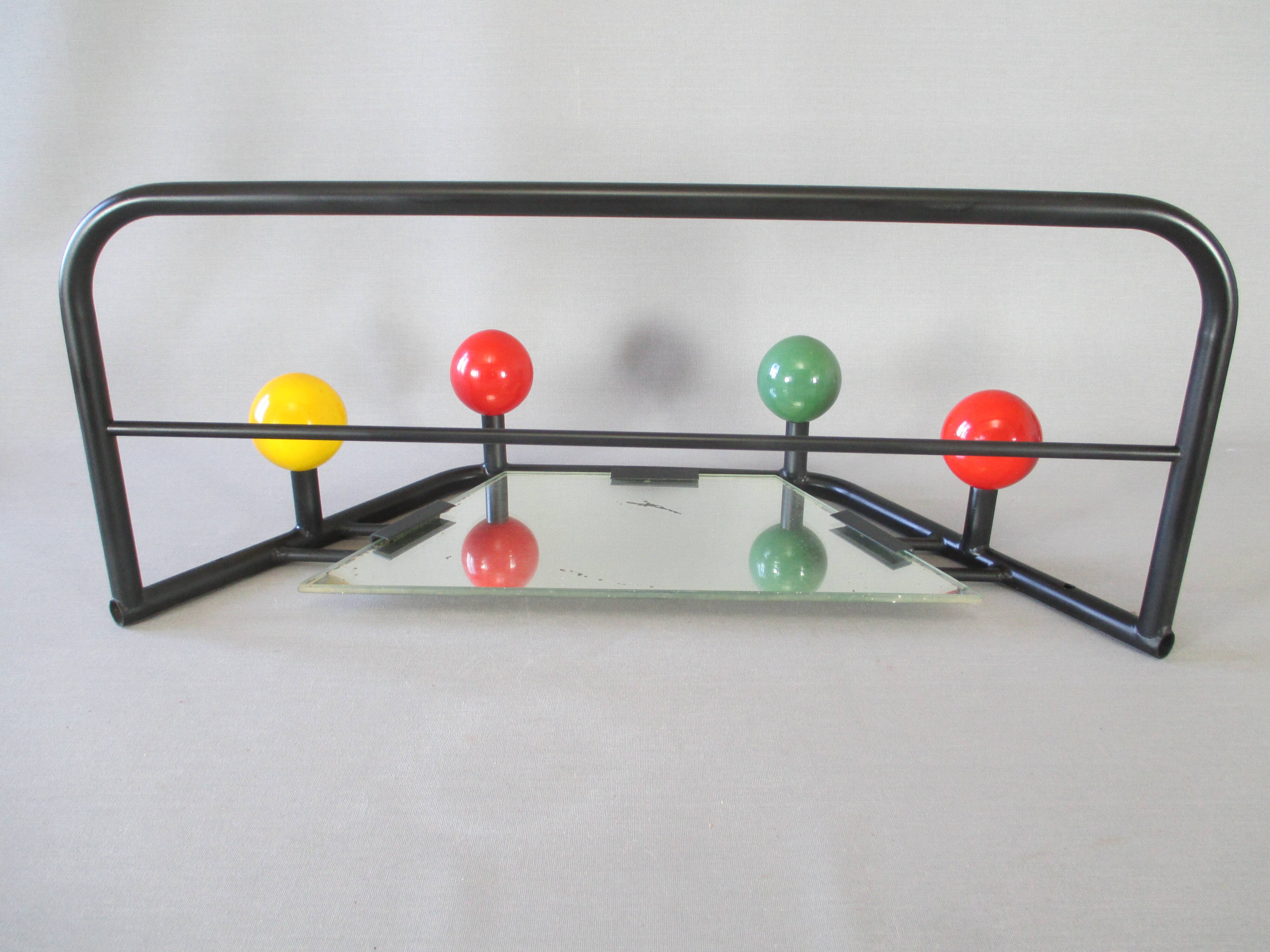 Wall coat rack with vintage balls