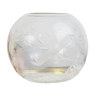 Vase boule ciselé en verre transparent