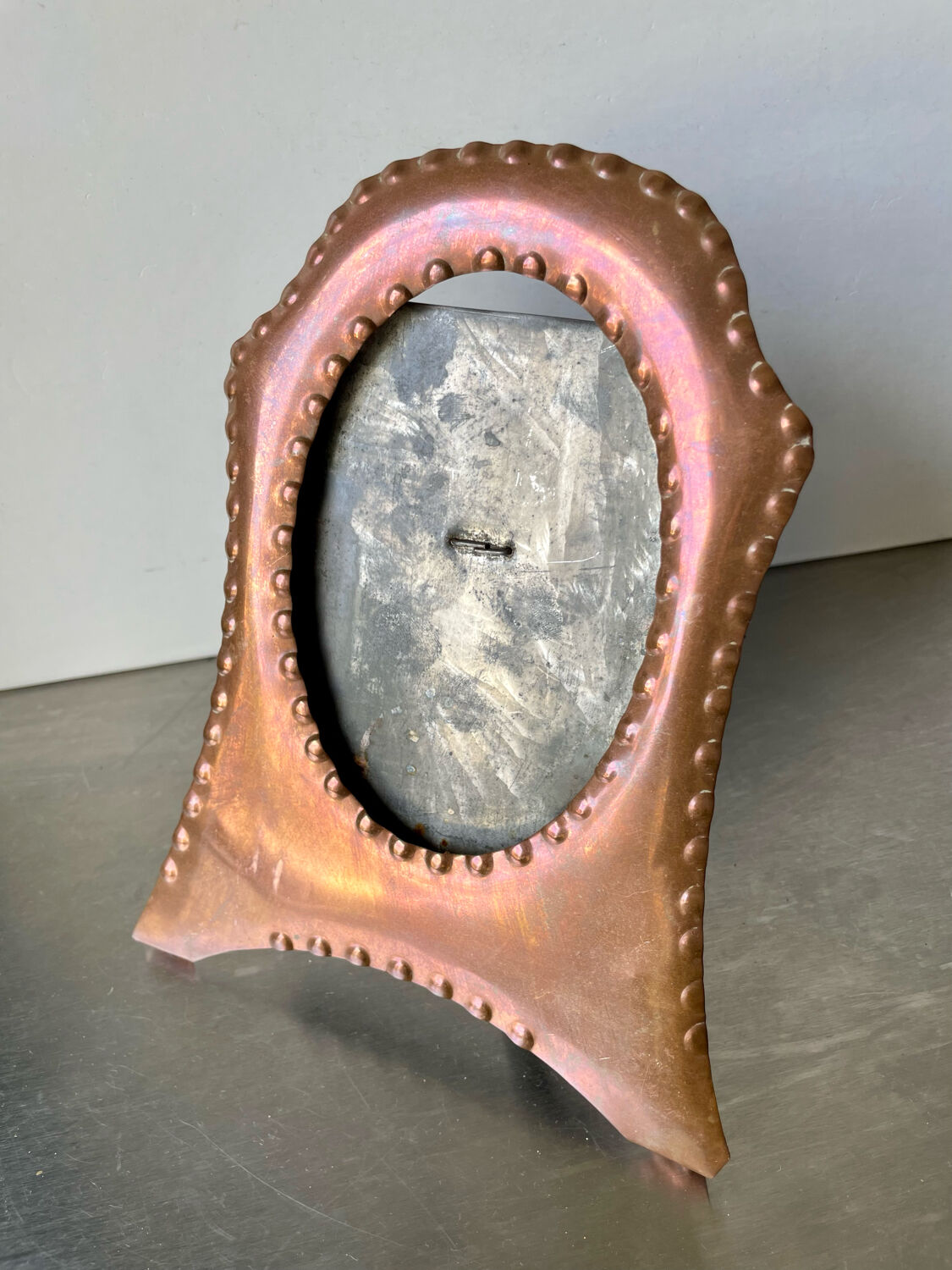 Art nouveau copper and metal picture frame