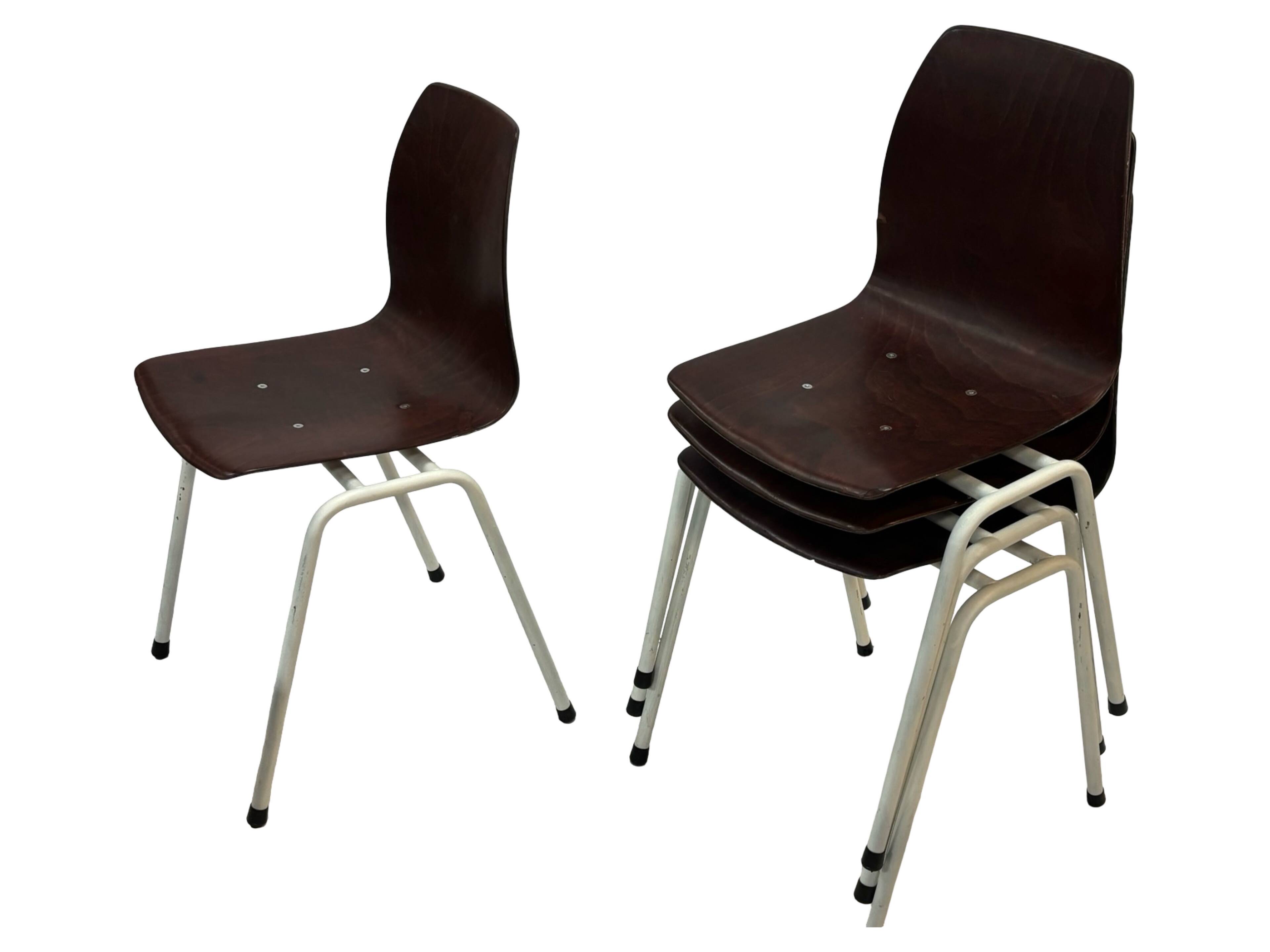 Vintage set of four Stacking Chairs by Elmar Flötotto for Pagholz