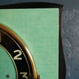 Formica vintage silent rectangular wall clock "black green"