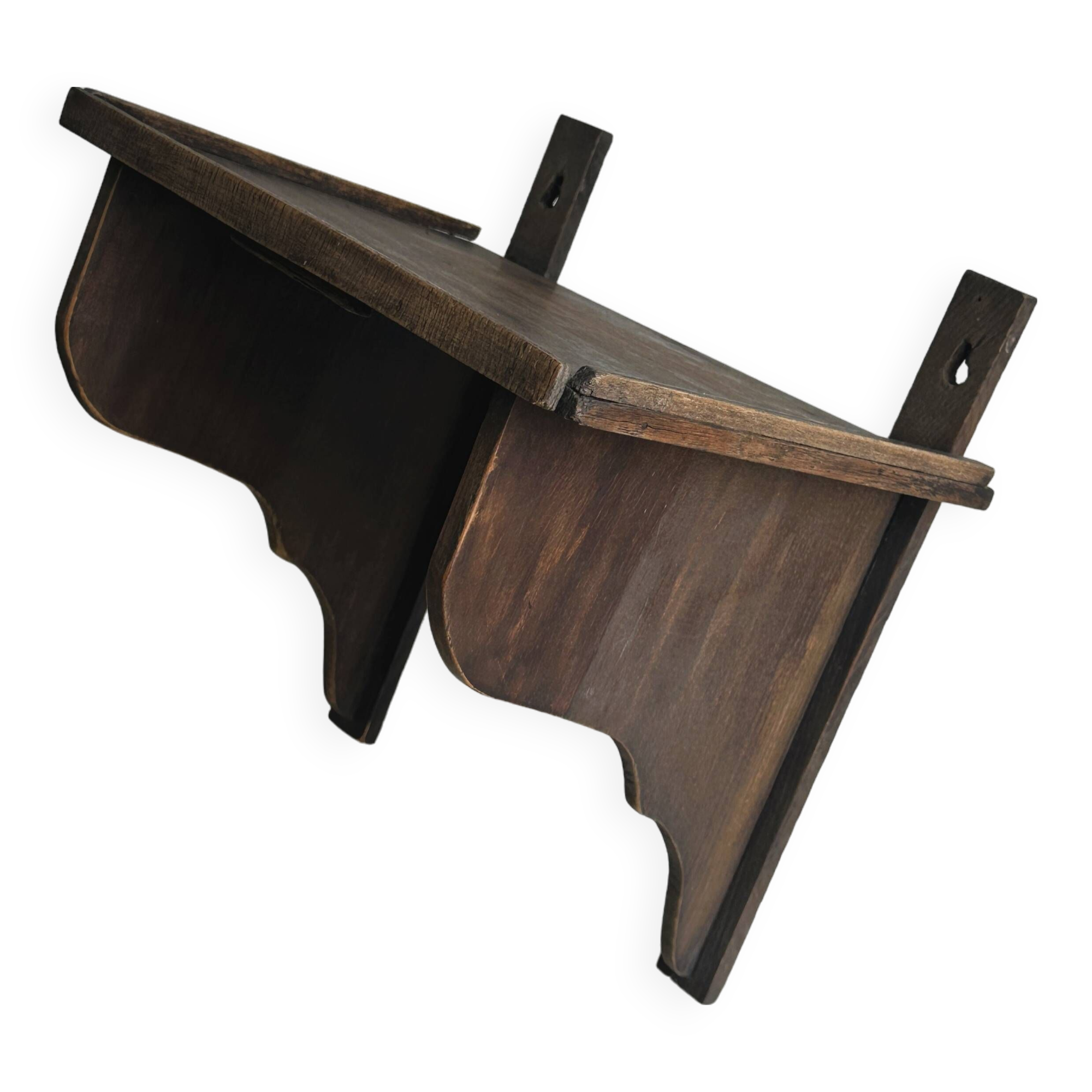 Antique wooden wall shelf.