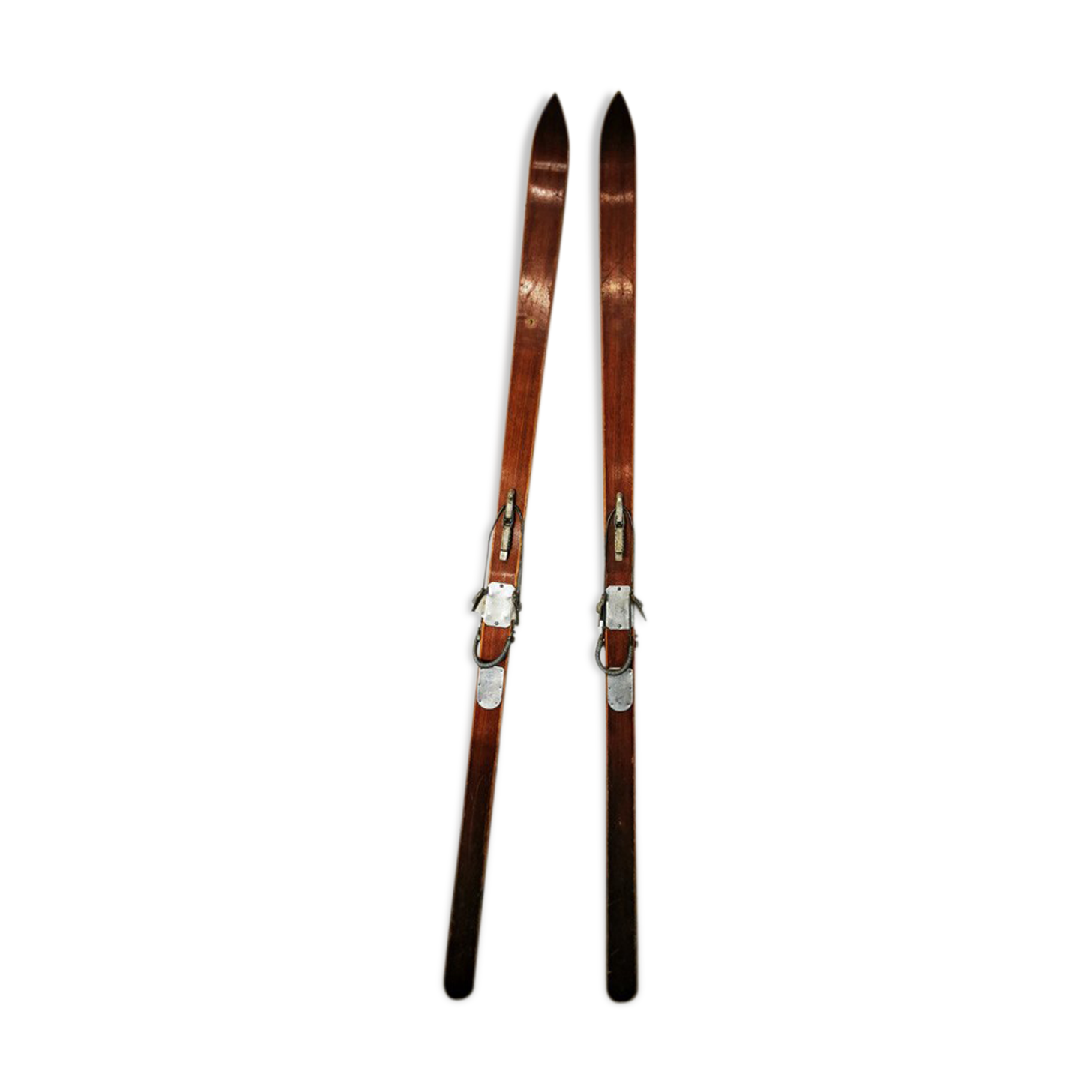 Pair of old wooden skis