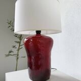 Red ceramic table lamp from the 70s