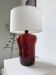 Lampe de table céramique rouge années 70