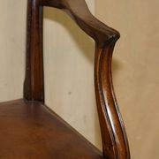 Antique George Hepplewhite captain's chair 1880 leather