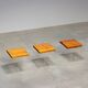 Ensemble de trois tables d'appoint en plexiglas et bois d'orme 1970 France
