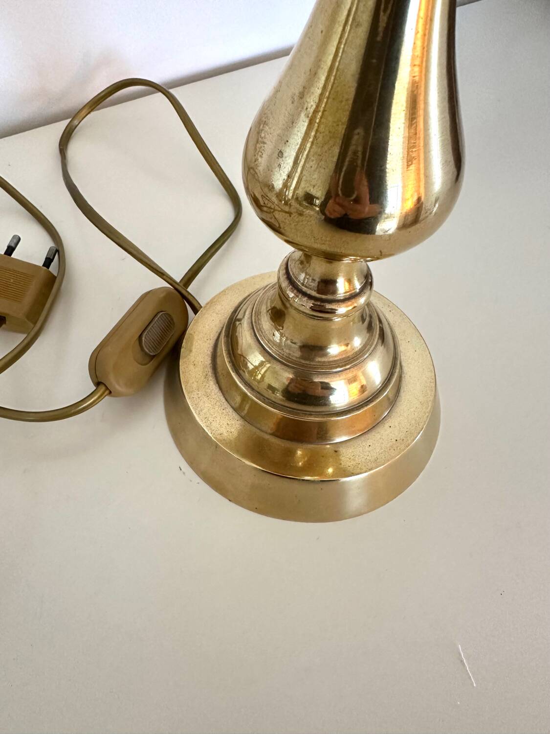 Brass and wool lamp