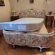 Bed frame with slatted base and mattress