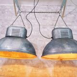 Pair of Mesko industrial pendant lights
