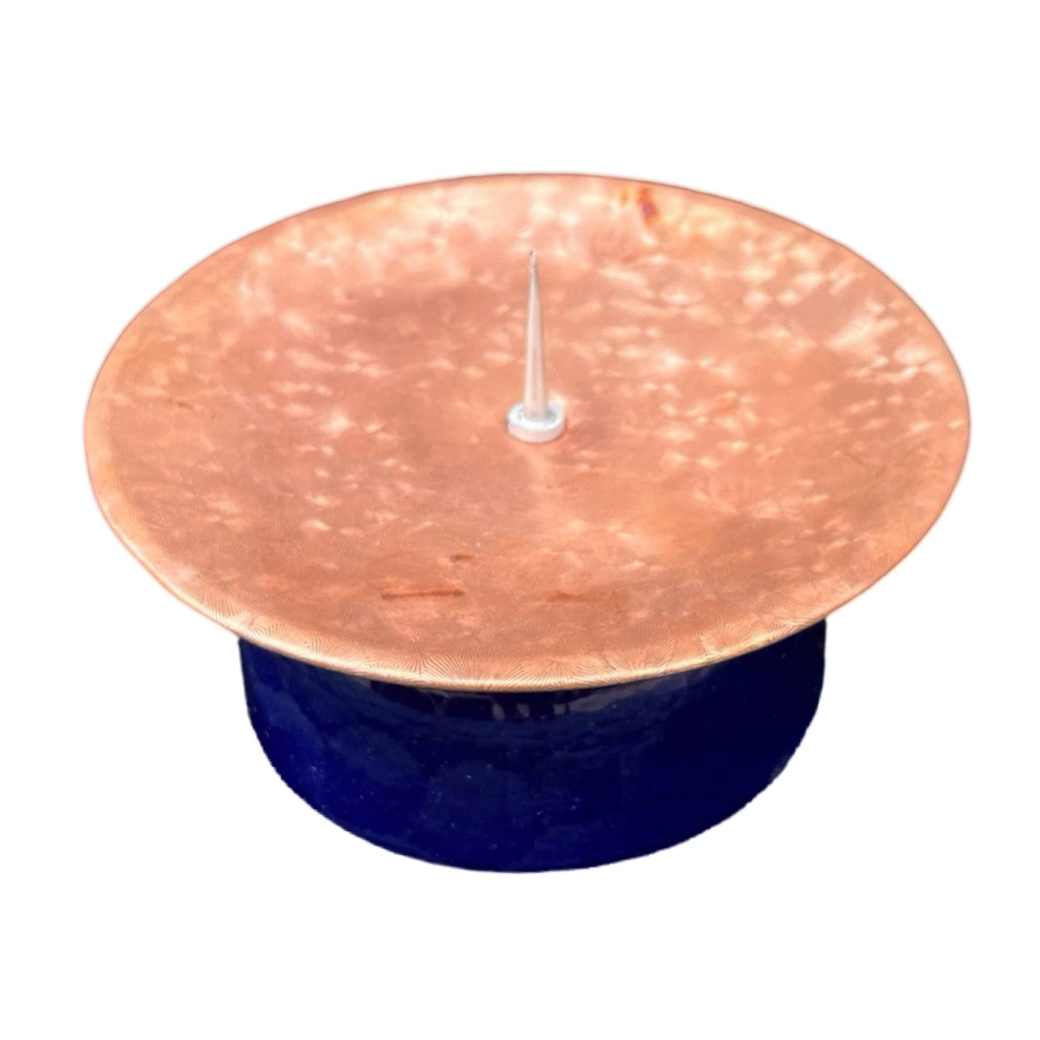 Copper and ceramic candlestick in modern style, Germany, 1970s.
