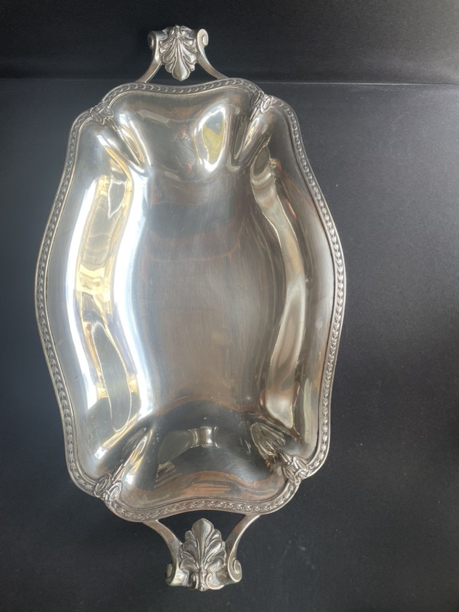 Grand plat corbeille centre de table – Métal Argenté – Roux-Marquiand