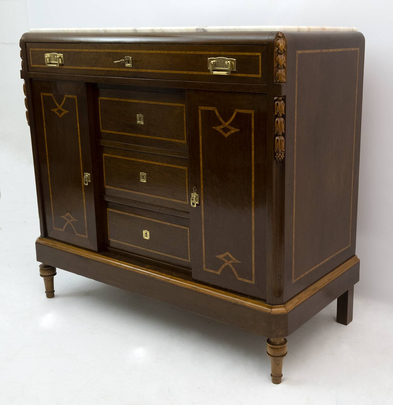 Liberty Italian Thuja Briar and Pink Portugal Marble Dresser, 20s