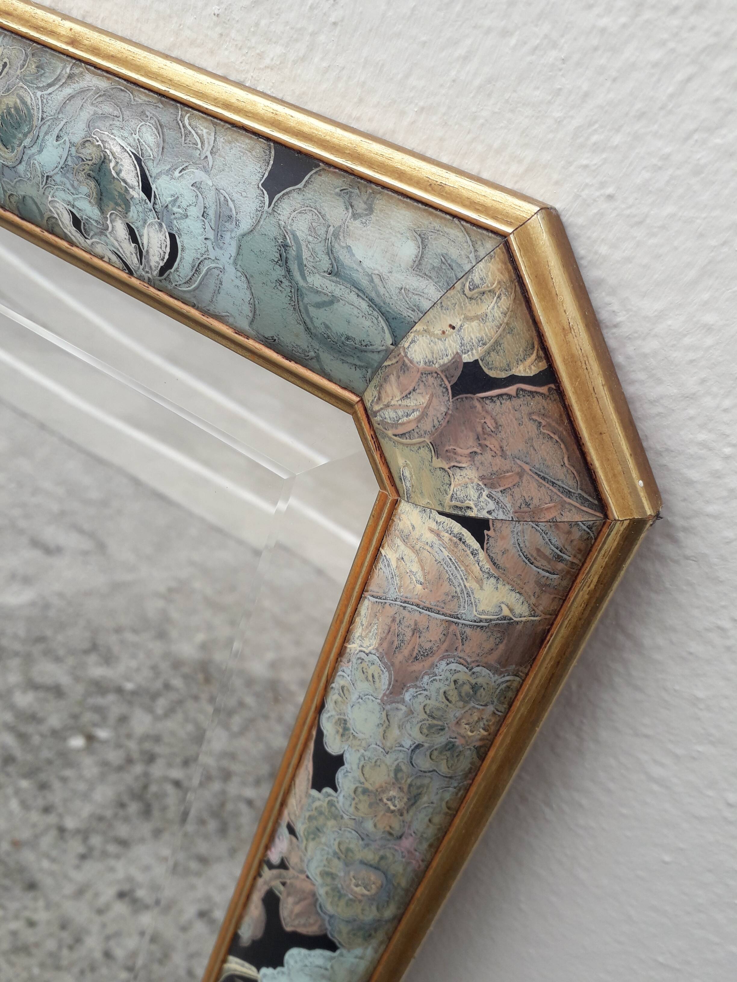 Large vintage beveled mirror (112x39cm)