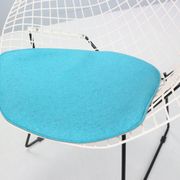 Diamond chair by Harry Bertoia in white & black metal and new blue seating