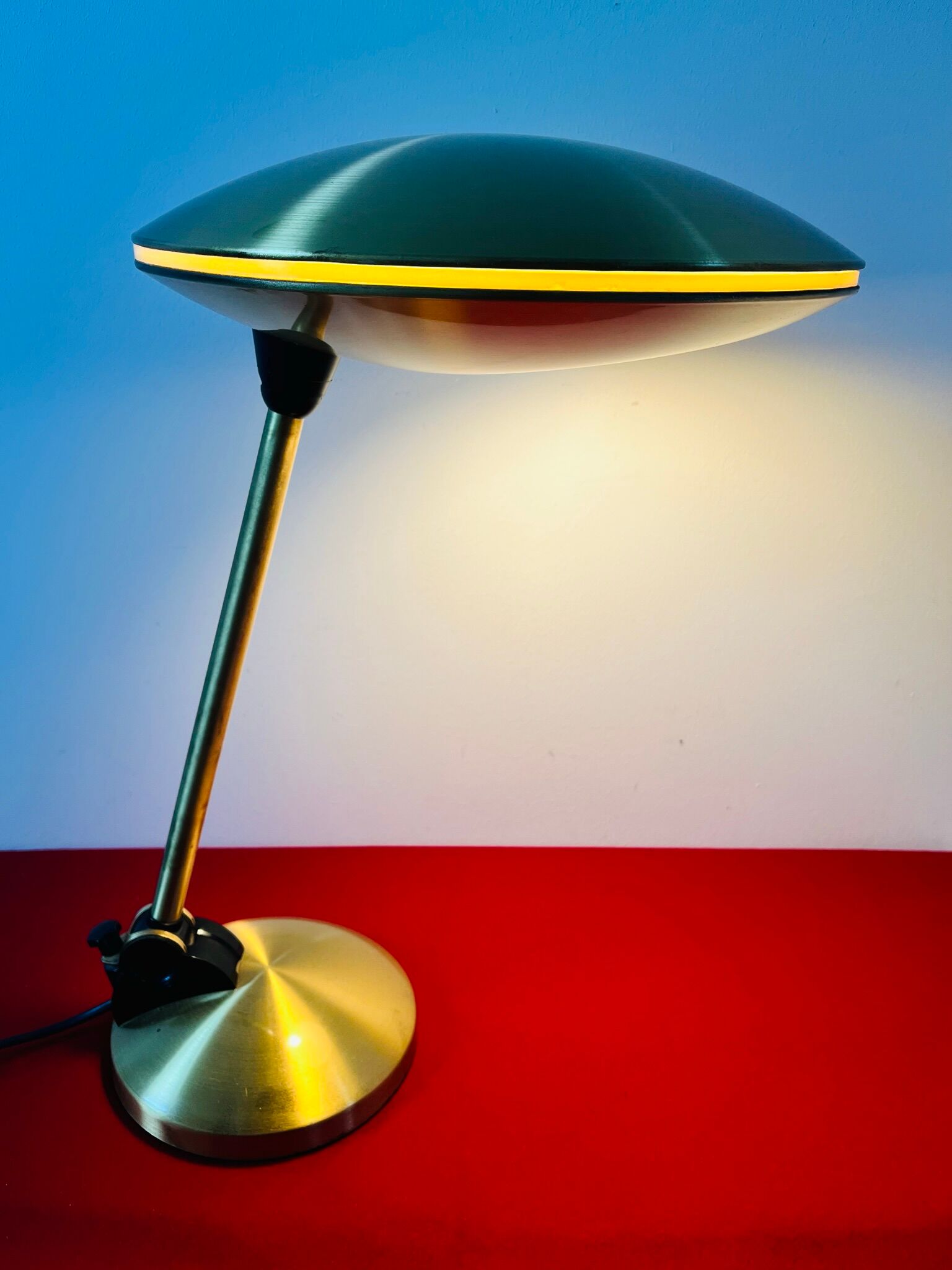 Aluminor brass ufo table / desk lamp 1950