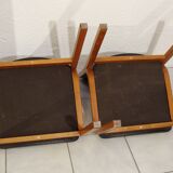 Pair of chairs 1950/60 leather and wood