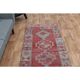 1970s Vintage Turkish Oushak Handmade Wool Cotton Pink Runner Rug 82x304