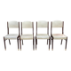 4 Scandinavian chairs in solid wood and white imitation leather