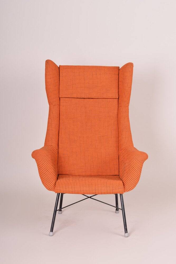 Mid-Century Orange Armchair attributed to Miroslav Navratil, 1960s