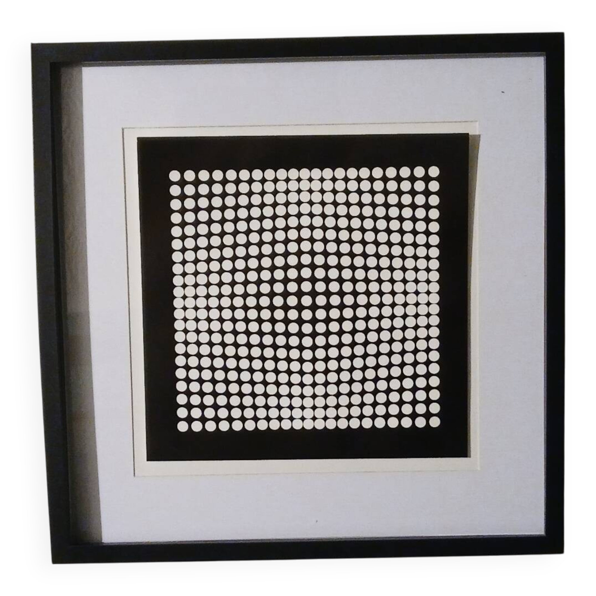 Tableau Vintage Art Optique - Victor Vasarely - Frame 40x40cm