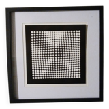Tableau Vintage Art Optique - Victor Vasarely - Frame 40x40cm