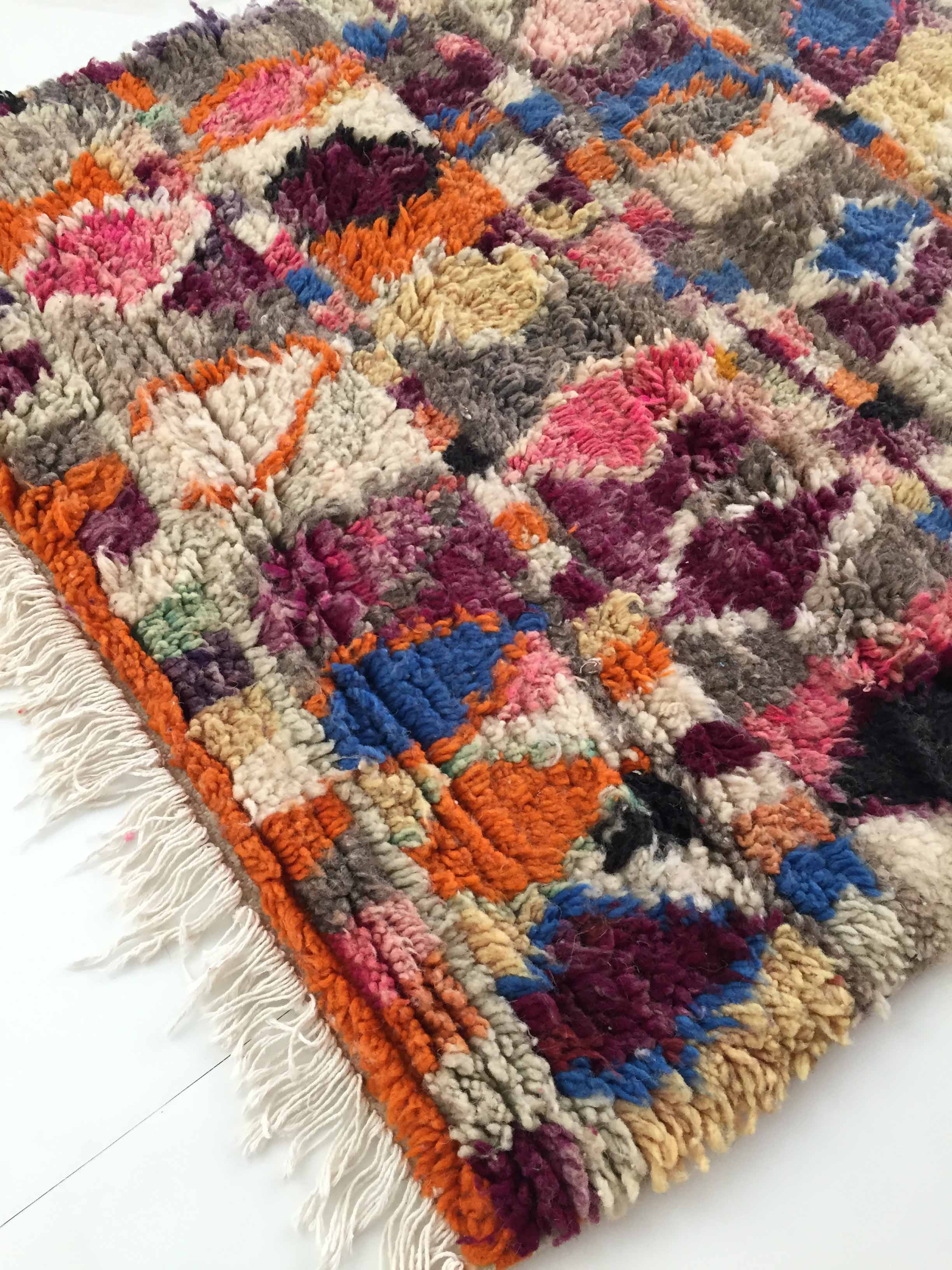Moroccan Berber carpet Boujaad with colorful patterns 145x98cm