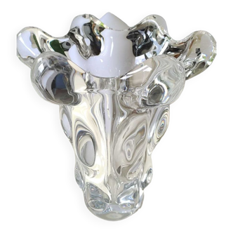 Crystal vase "Giraffe Head / Crystal Valves the Châtel.Art Vannes France