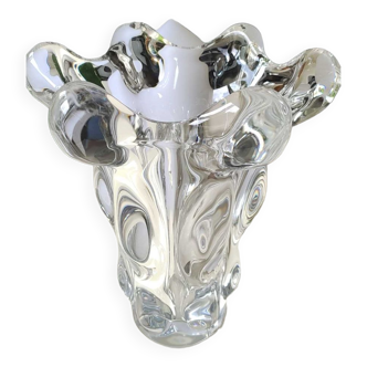 Vase cristal "Tête de girafe/Cristallerie Vannes le Châtel.Art Vannes France
