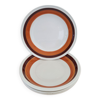 Vintage 70's soup and dessert plates from Gien porcelain