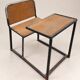 Vintage wooden and metal school desk