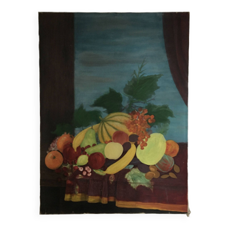 Grand tableau nature morte inachevée