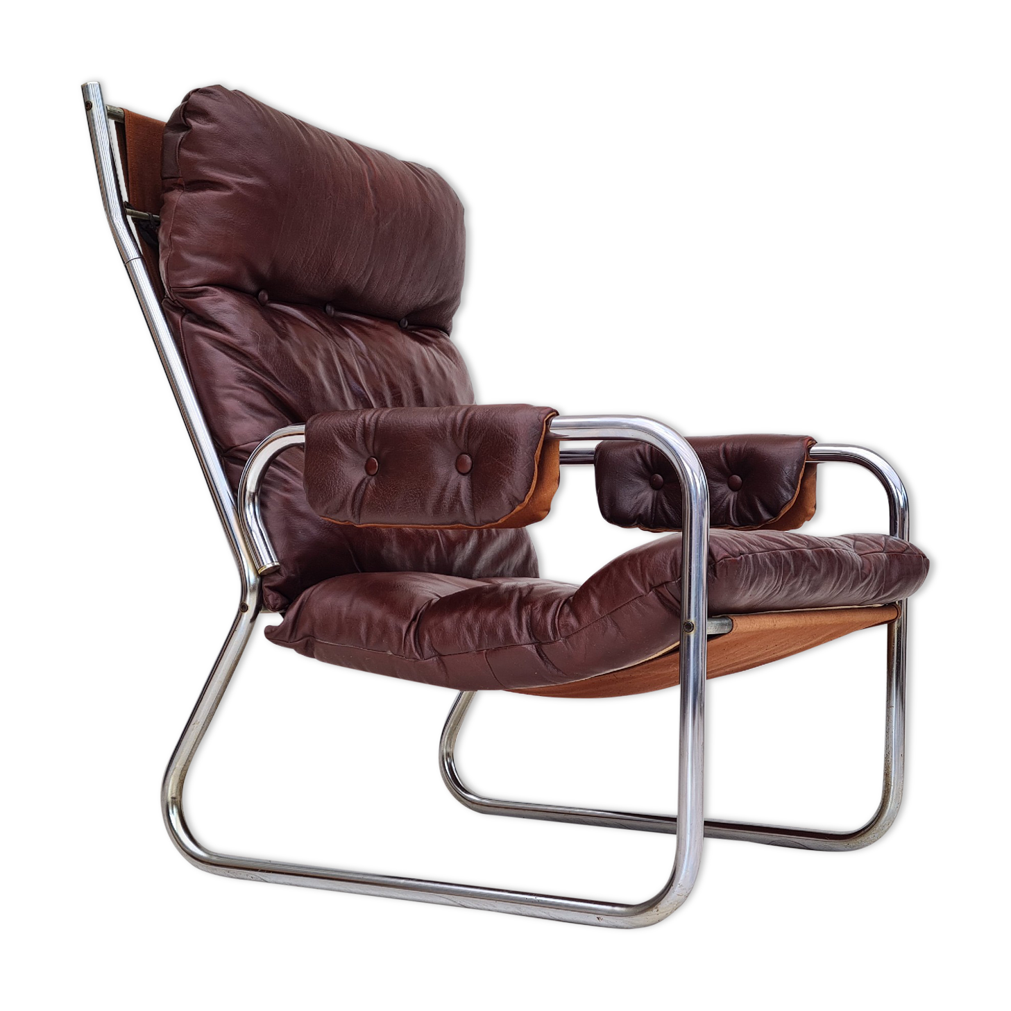Années 70, design danois, chaise longue, cuir, état d’origine