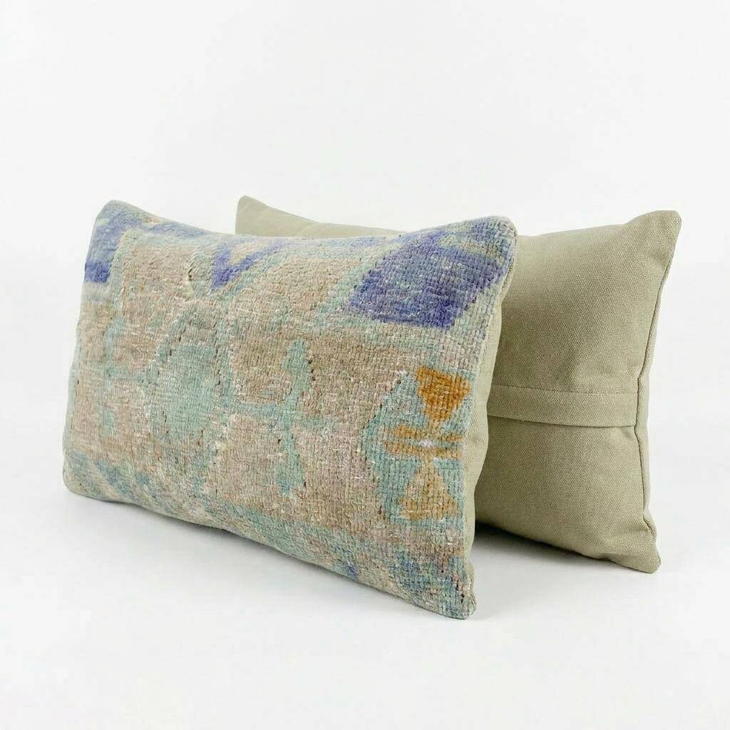 Set of 2 vintage kilim cushion covers 28x61 cm