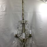 Chandelier 3 lights bronze and crystal
