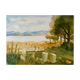 Watercolor painting "landscape of Greece" Ruin signed Leveque 1989