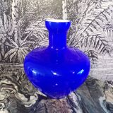 Murano opaline vase blue Ø34cm