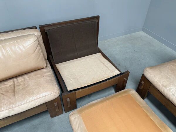 Mid-century brutalist lounge group, 1970s