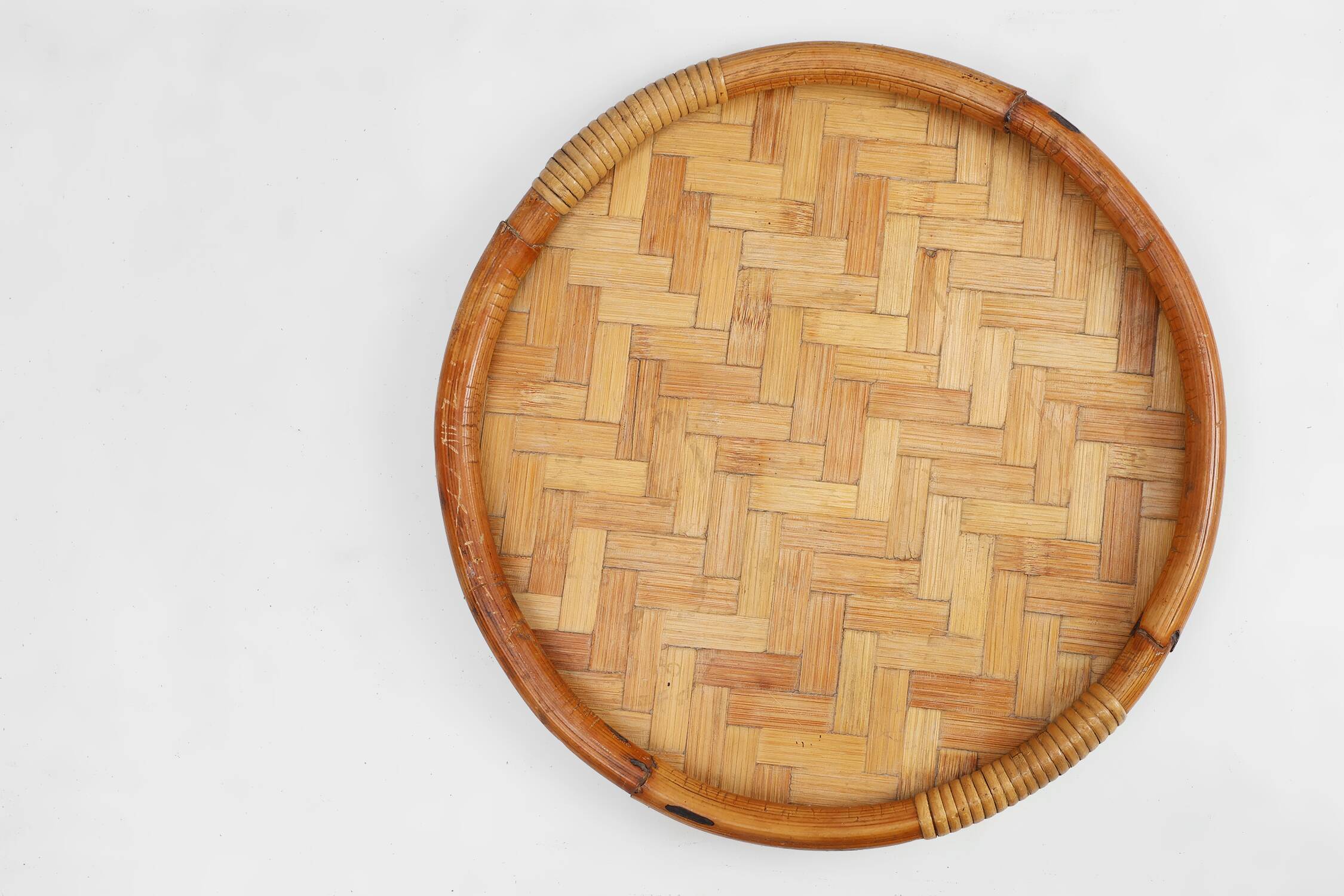 Mid-century bamboo serving tray, France 1960s