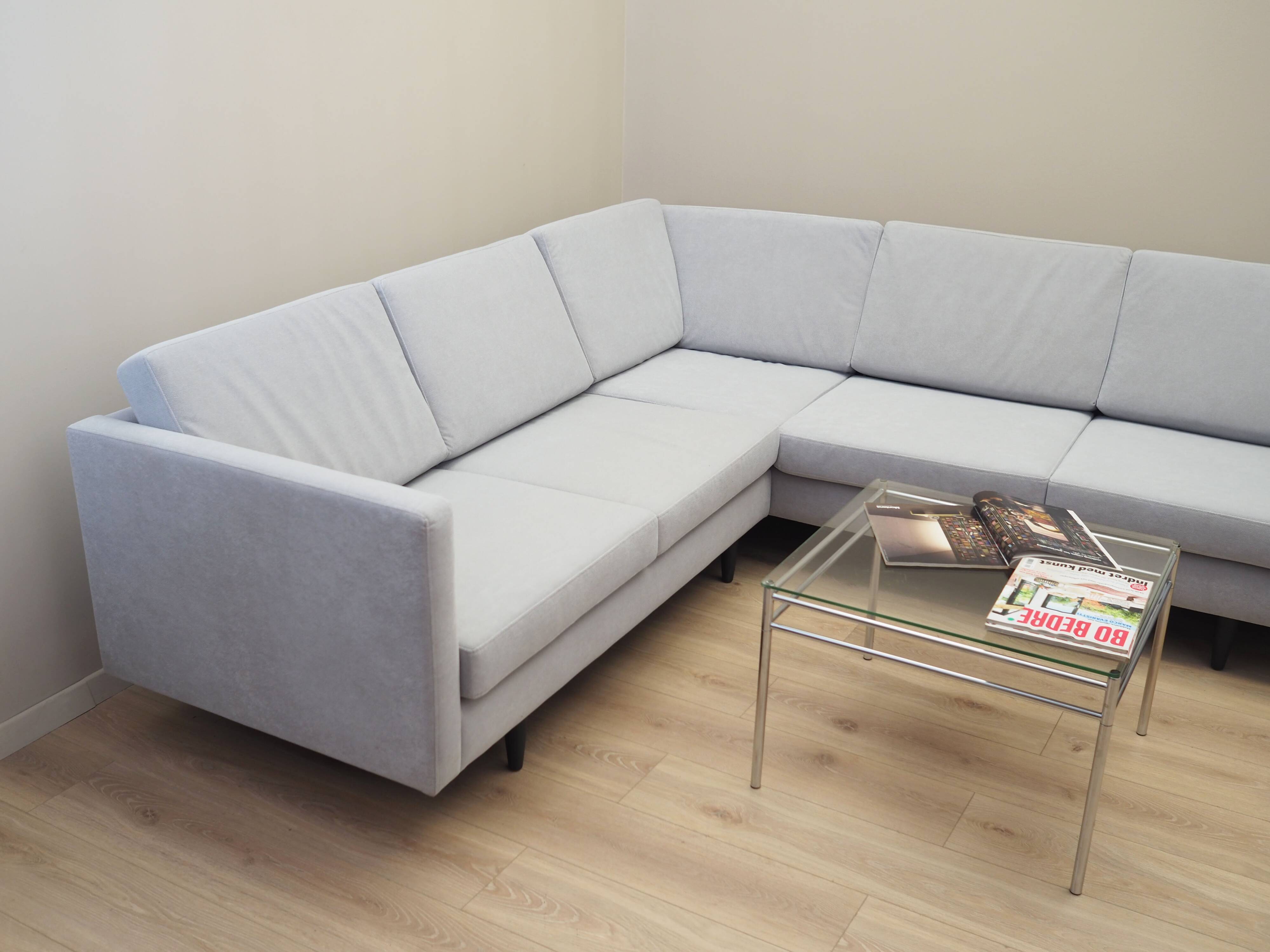 Grey corner sofa, Danish design, 1990s, production: Denmark