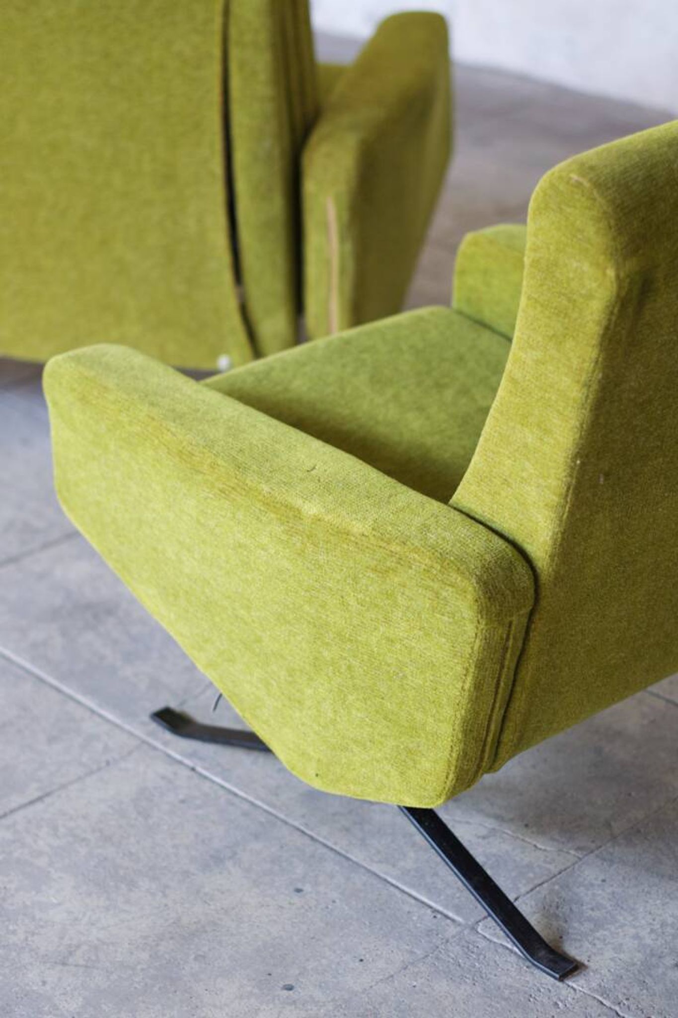 Set de salon canapé - 2 fauteuils design 1960 par Paul Geoffroy Troika Airborne