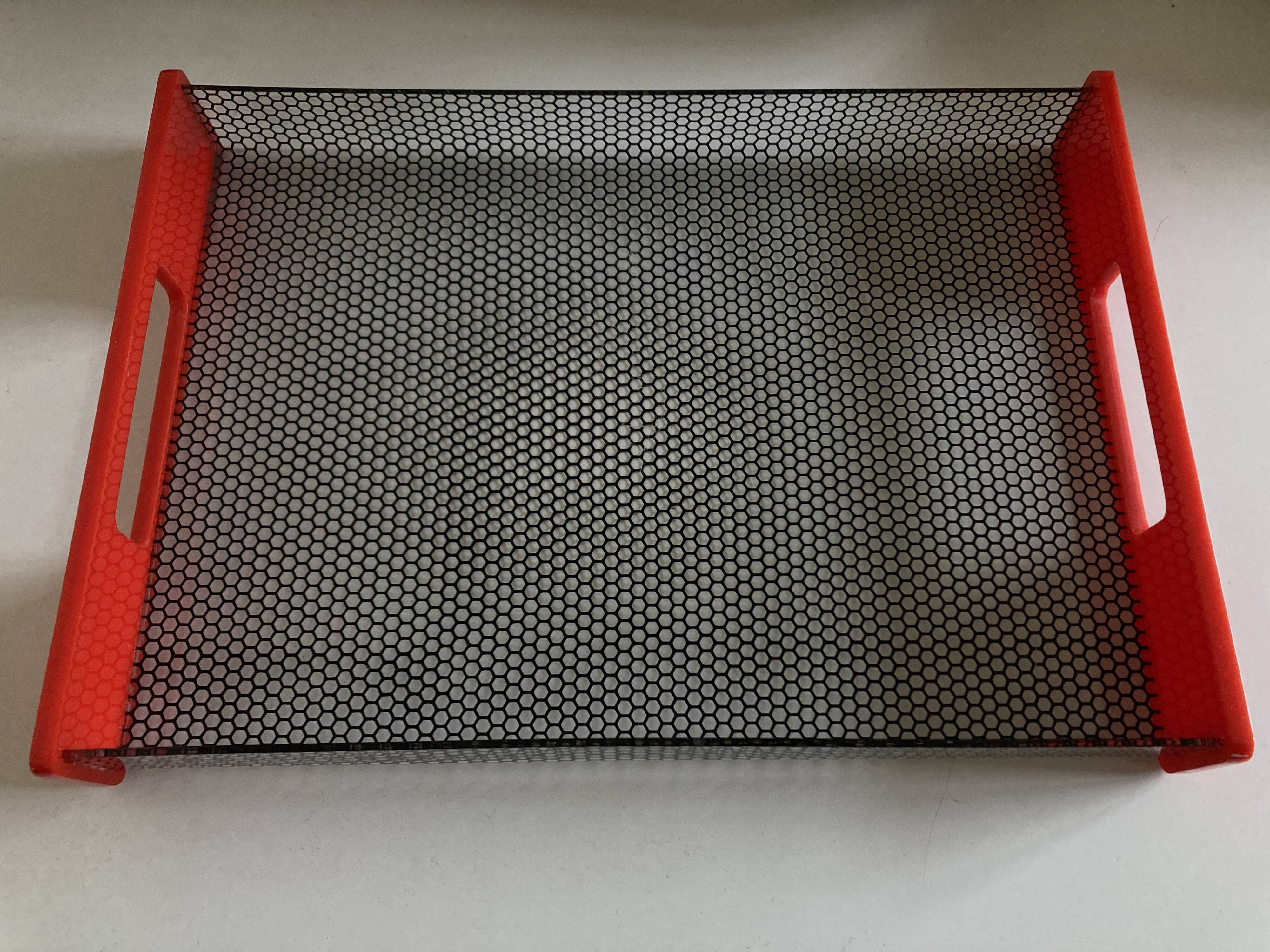 Plexiglas tray, Italian work, 1980