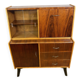 Bureau bibliothèque en teck rétro des années 60 (environ 1960) Un meuble fantastique et polyvalent