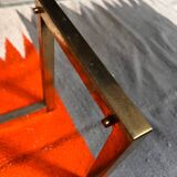 Geometrical regency coffee table in patinated brass, 1970s
