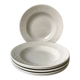 Set of 6 hollow plates Digoin Sarreguemines model Alphabet relief white 40s