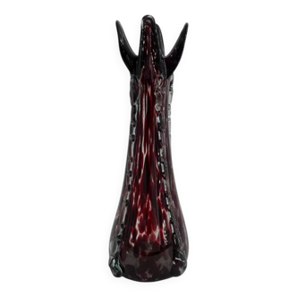 Vintage dark red speckled vase